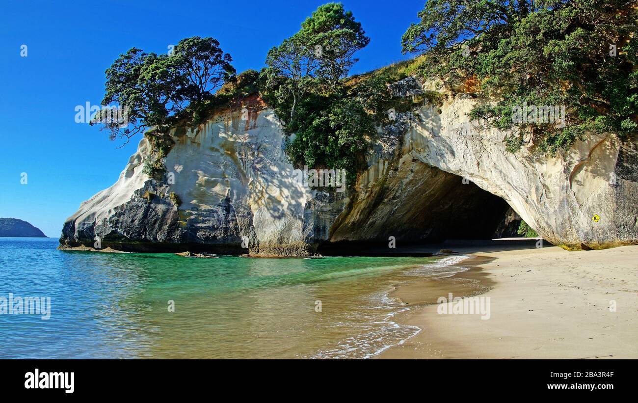 Neuseeland, Penisola di Coromandel, Cathedral Cove, Foto Stock
