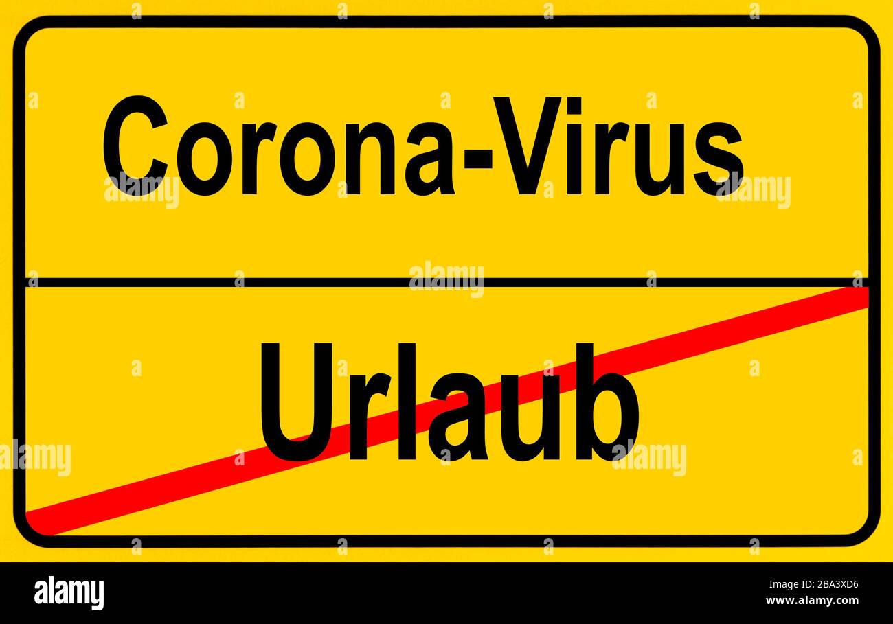 Simbolo immagine, nome luogo, vacanza, Coronavirus, Sars-cov-2, Covid-19, Germania Foto Stock