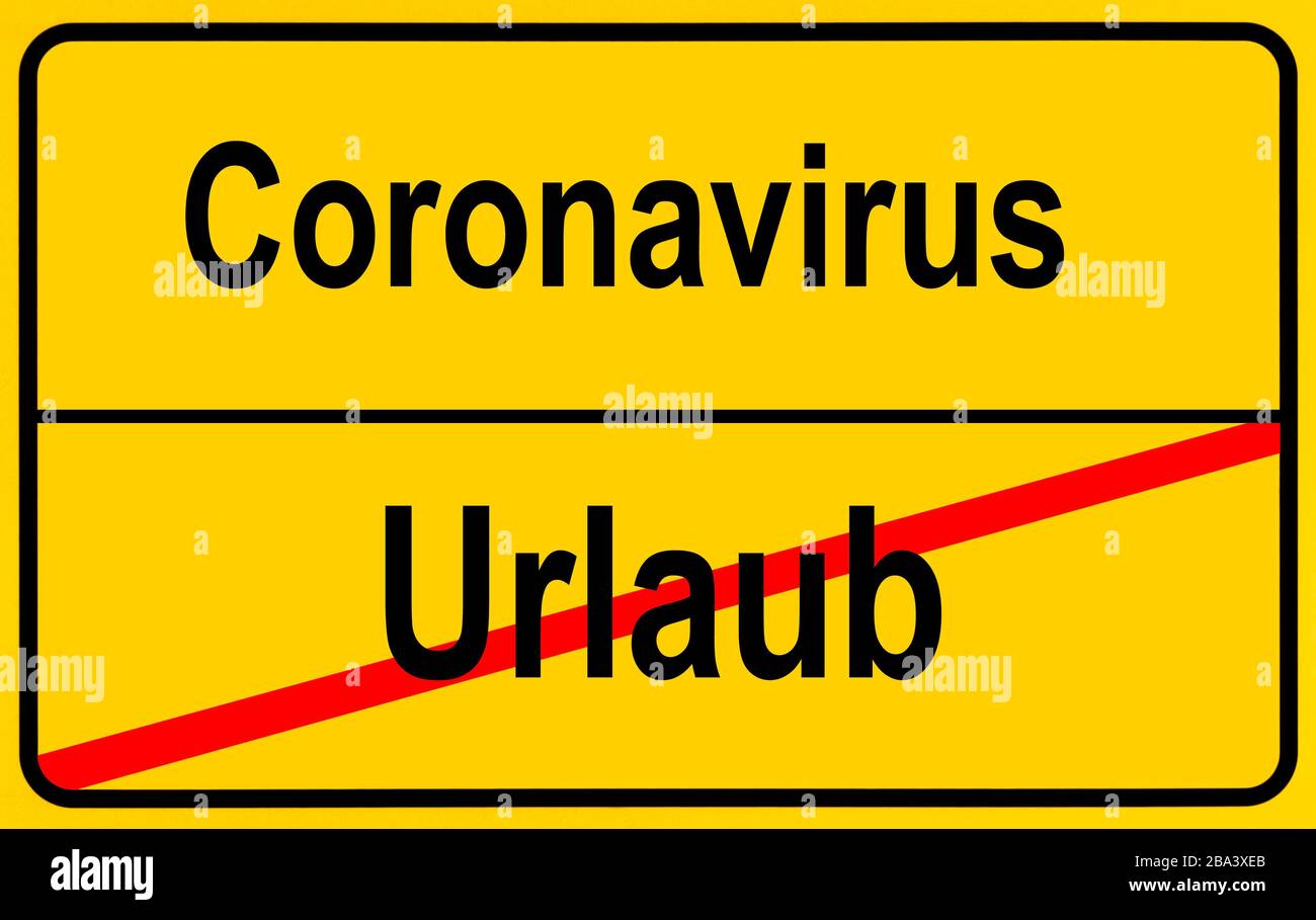 Simbolo immagine, nome luogo, vacanza, Coronavirus, Sars-cov-2, Covid-19, Germania Foto Stock