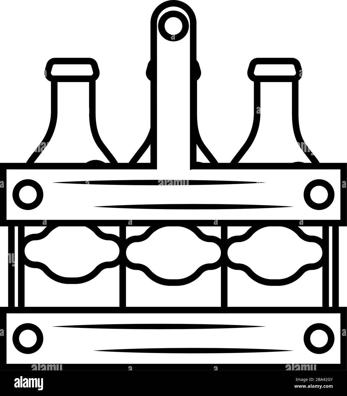 Icone delle bottiglie di birra Illustrazione Vettoriale