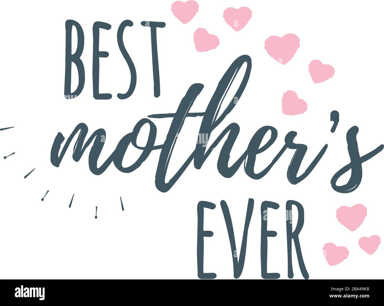 Banner, logo, etichetta e poster di Best Mother's Ever. Disegno di calligrafia e font saluto, matrimonio, carta di celebrazione. Concetto vintage illustrazione vettoriale Illustrazione Vettoriale