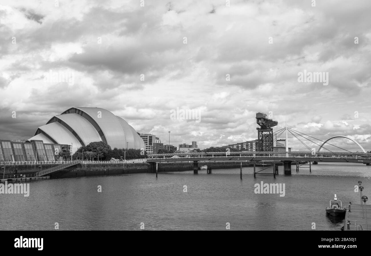 Architettura moderna a Glasgow, Scozia. Musei, curve. Foto Stock