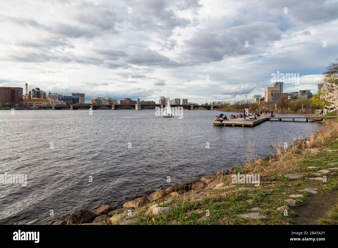 Un pomeriggio di Springtime a Boston, Massachusetts Foto Stock