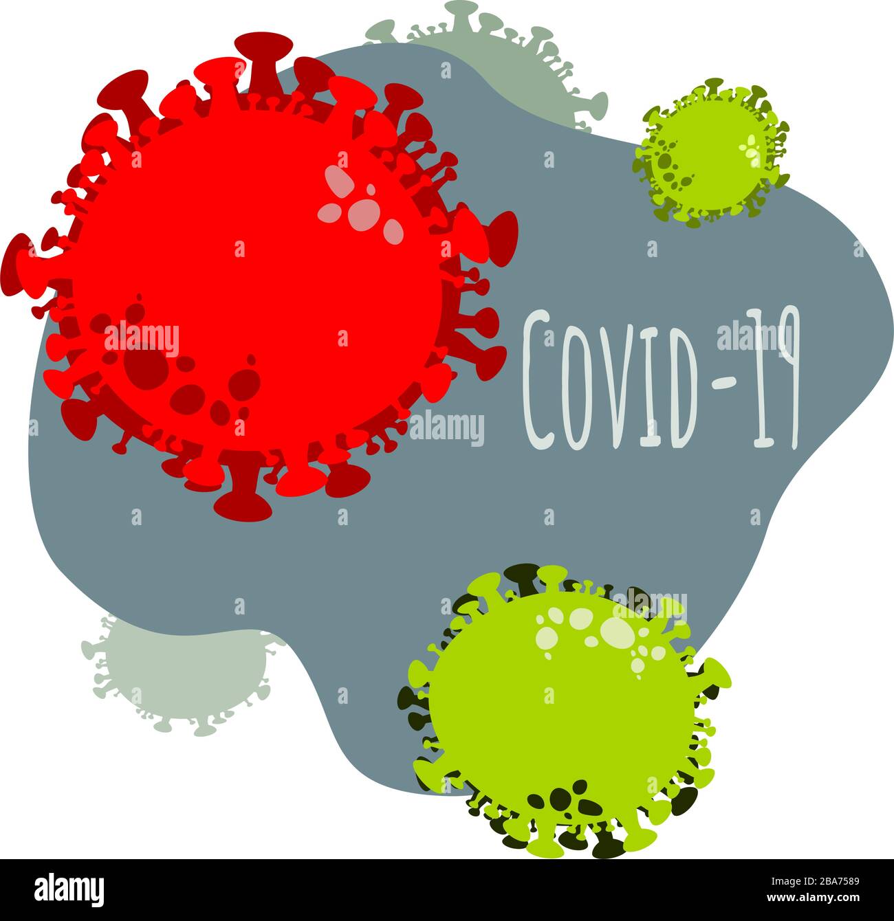 Vector flat design colorful corona virus di cover-19 per qualsiasi progetto contro cover-19 in tutto il mondo Illustrazione Vettoriale