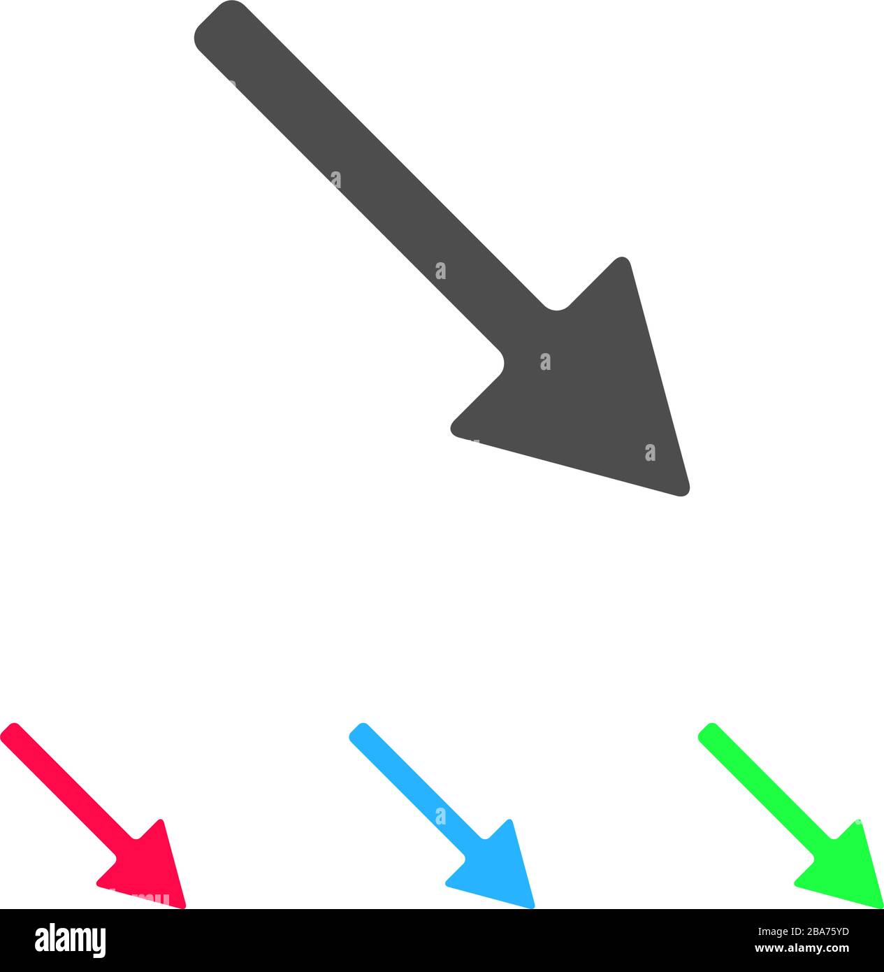 Icona a freccia piatta. Pittogramma a colori su sfondo bianco. Simbolo di illustrazione vettoriale e icone bonus Illustrazione Vettoriale