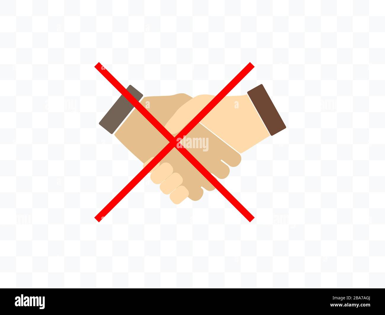 Nessuna icona di handshake. Illustrazione vettoriale, design piatto. Illustrazione Vettoriale