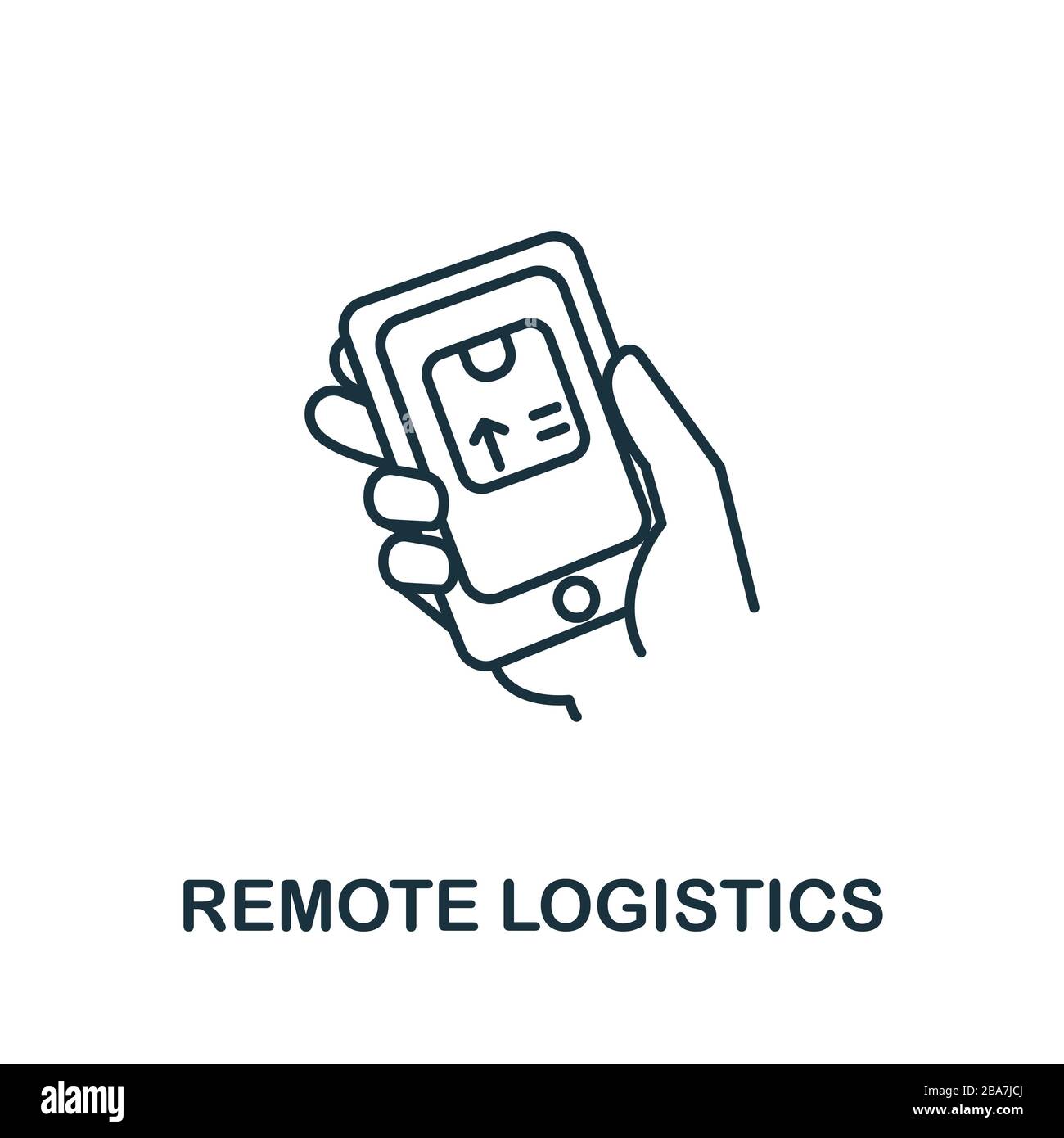 Icona Remote Logistics della collezione Industry 4.0. Elemento di linea semplice Remote Logistics simbolo per modelli, web design e infografiche Foto Stock