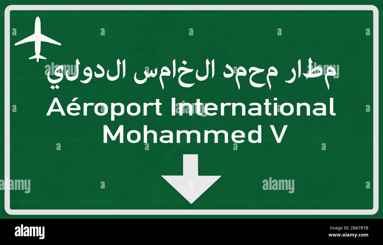 Marocco Casablanca Airport Highway segno 2D illustrazione Foto Stock