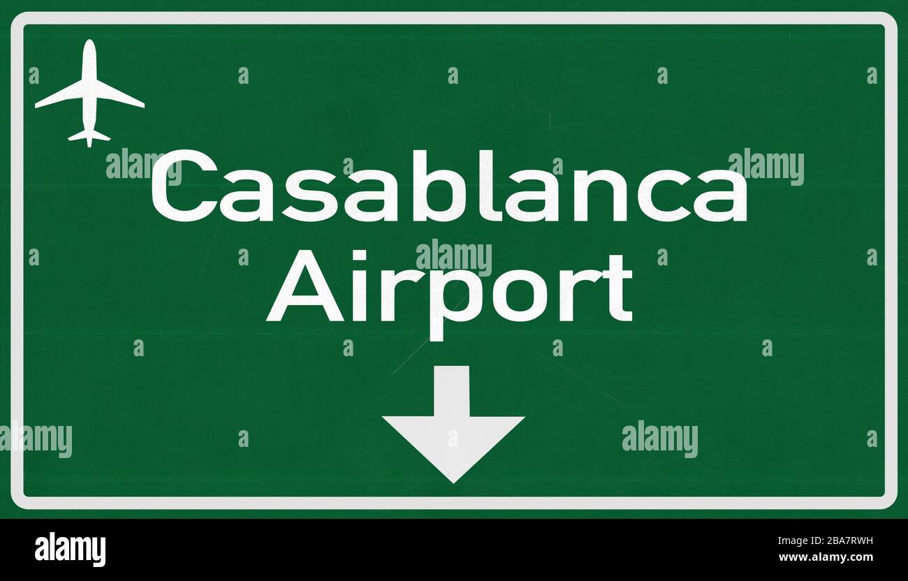 Marocco Casablanca Airport Highway segno 2D illustrazione Foto Stock