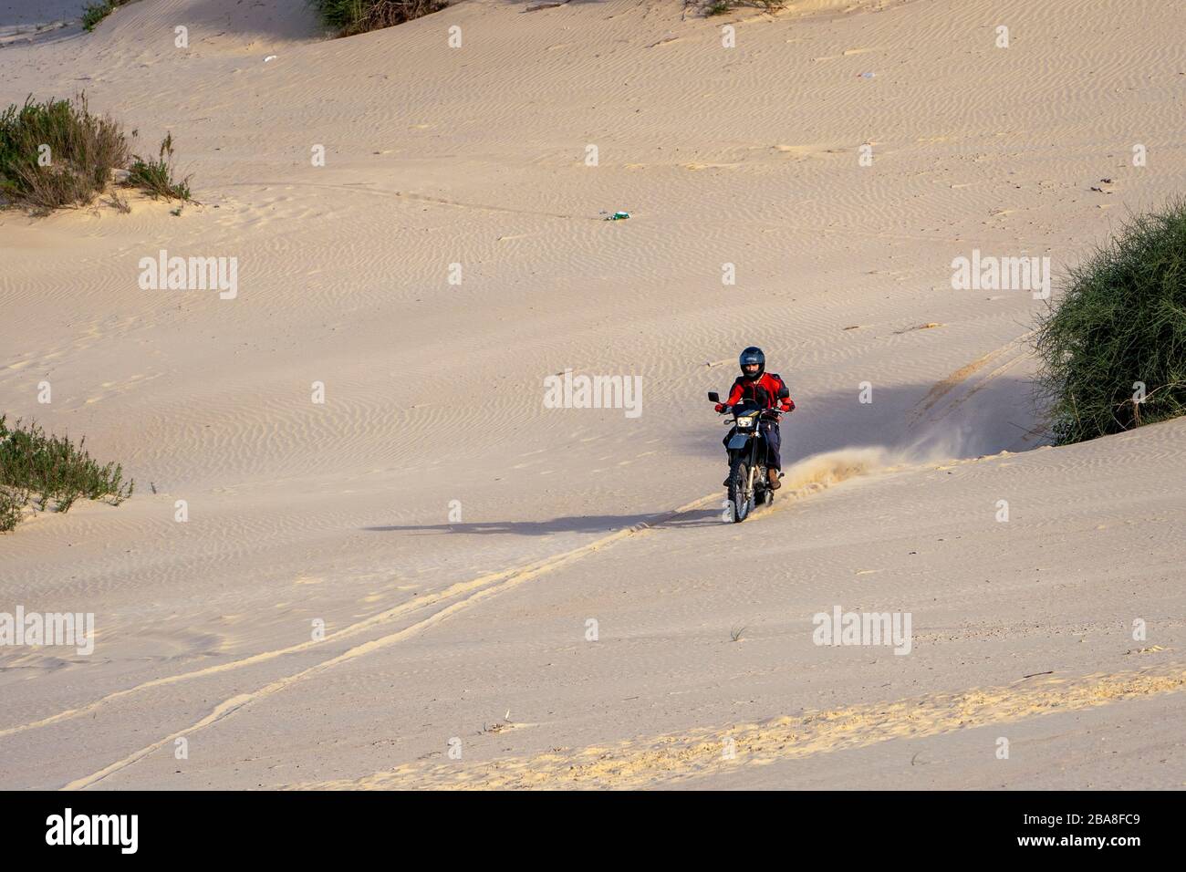 Cyclette su una duna di sabbia Foto Stock