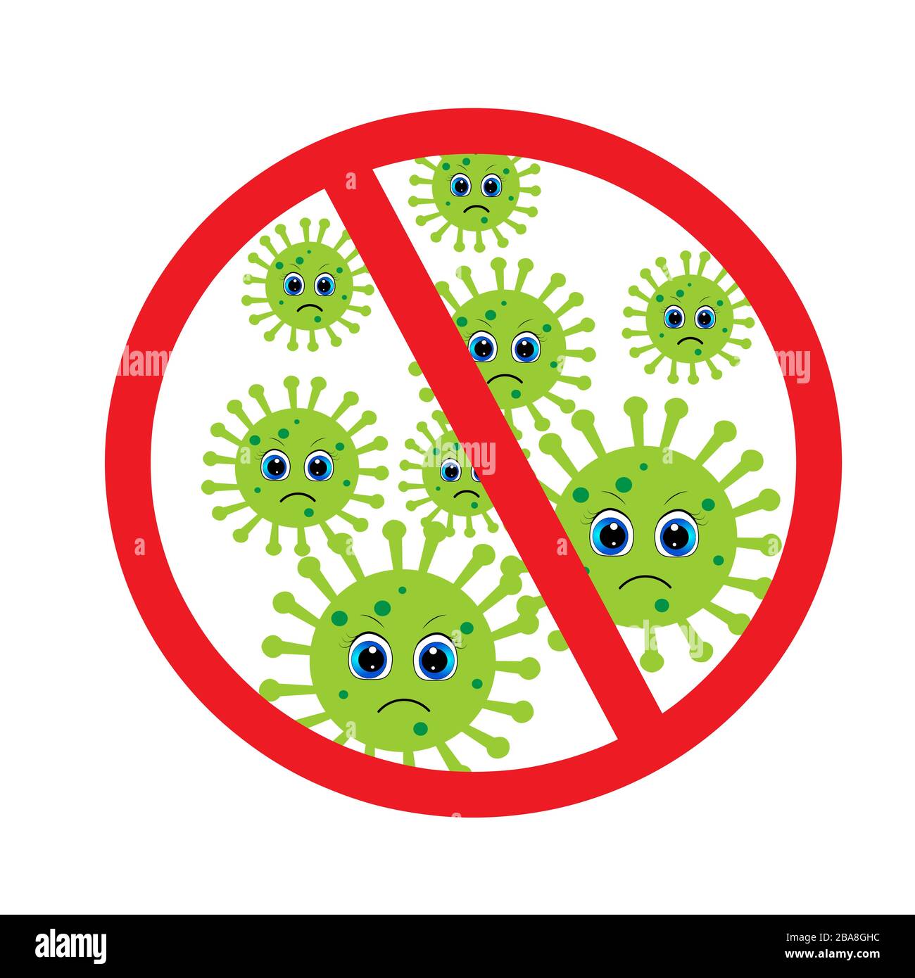 arrestare il vettore di illustrazione del testo del virus corona Illustrazione Vettoriale