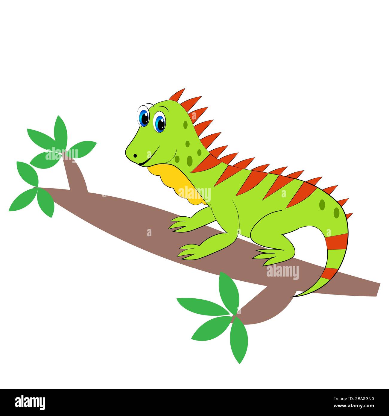 carino iguana cartoon illustrazione vettore Illustrazione Vettoriale