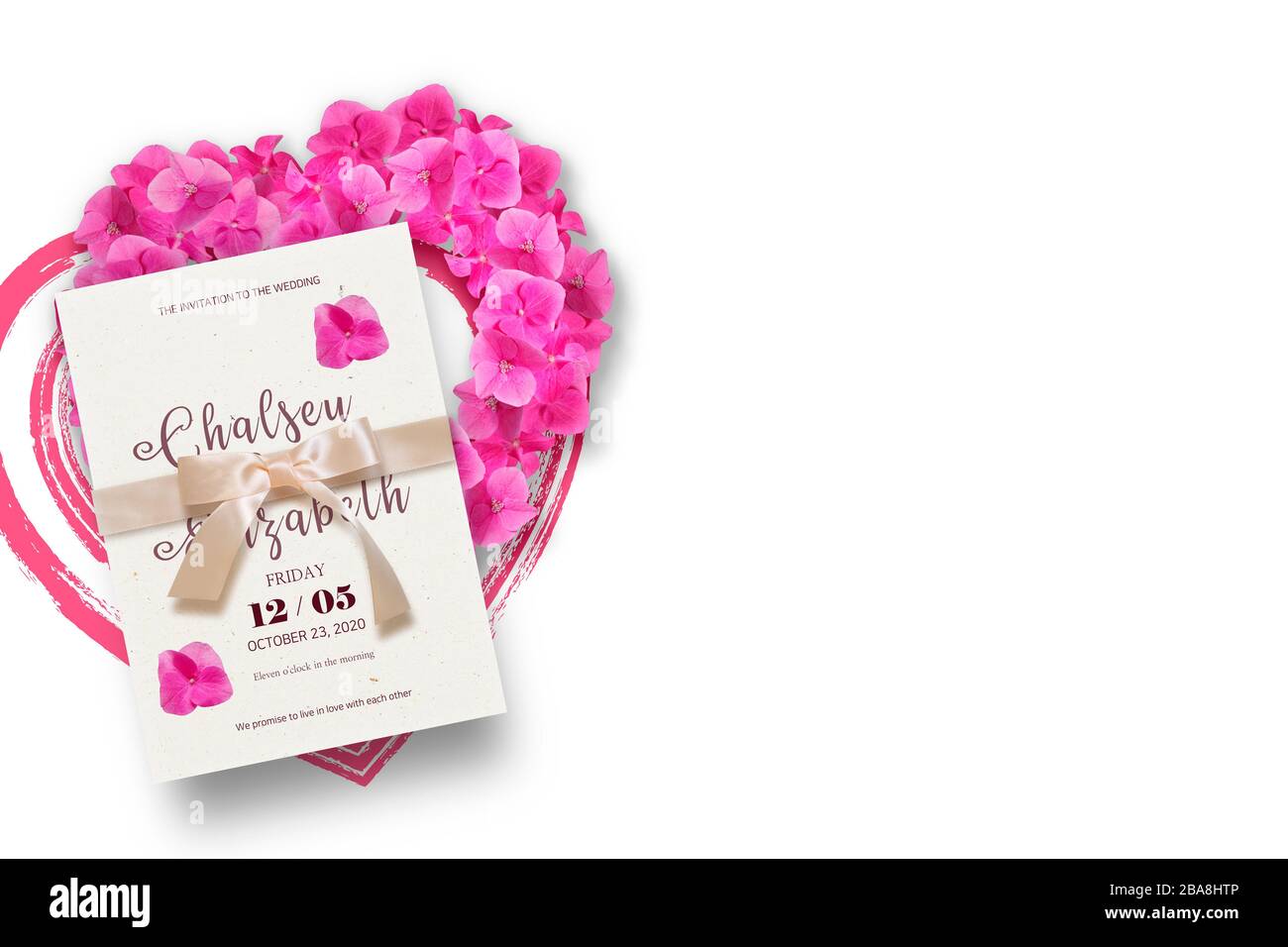 Hydrangea fiore disegno modificabile Foto Stock