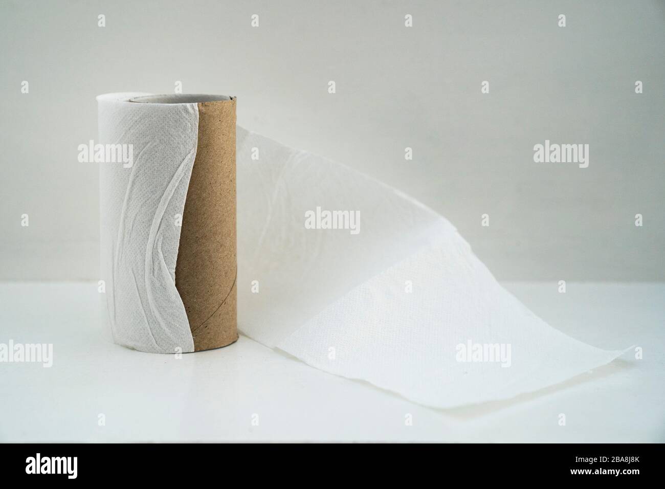 Ultimo foglio di carta igienica. Foto Stock