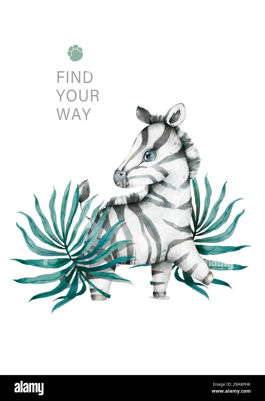 Simpatico bambino zebra cartoon illstration Foto Stock