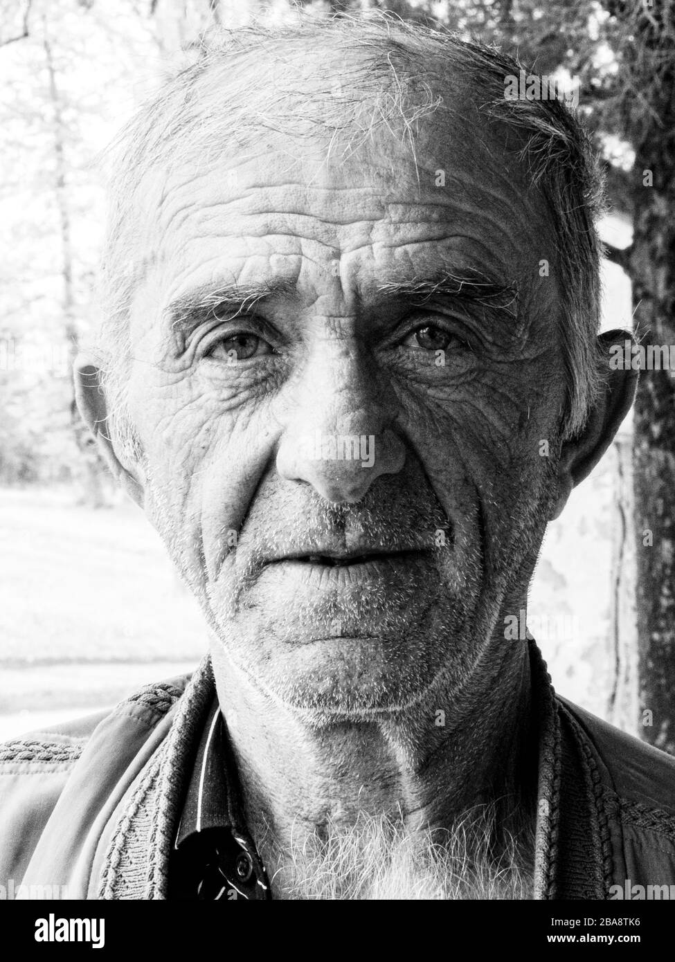 Old Man shopping in un mercato a Kutaisi, Georgia Foto Stock