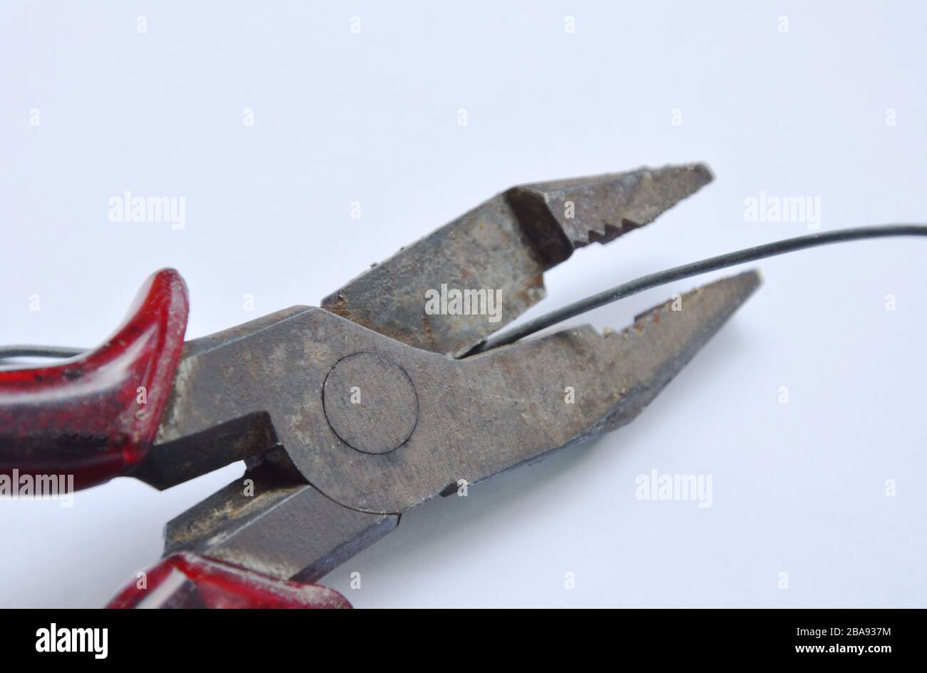 pinza combinata per il taglio del filo di ferro su fondo bianco Foto stock  - Alamy
