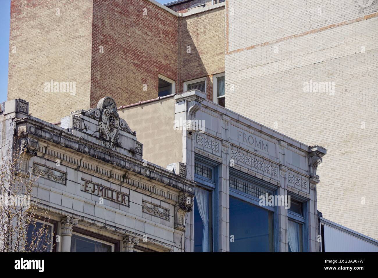 Pottsville USA - 14 Aprile 2013 - facciate in Center St Pottsville PA Foto Stock