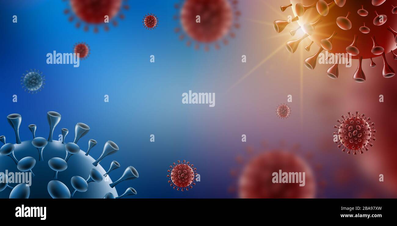 Covid-19 Coronavirus nel sangue rosso Foto Stock