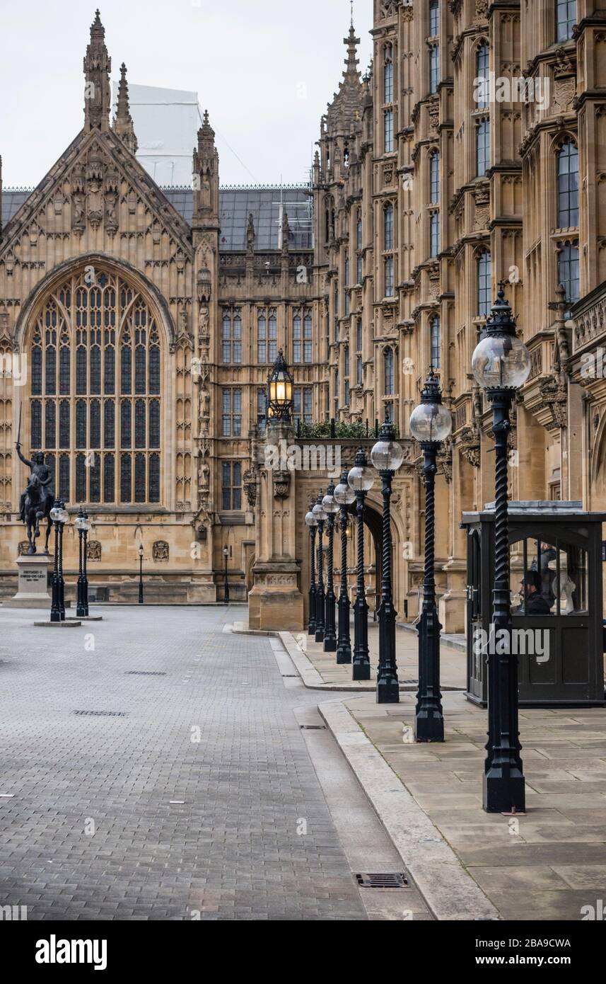 Dettagli architettonici del Palazzo di Westminster, Londra, Regno Unito Foto Stock