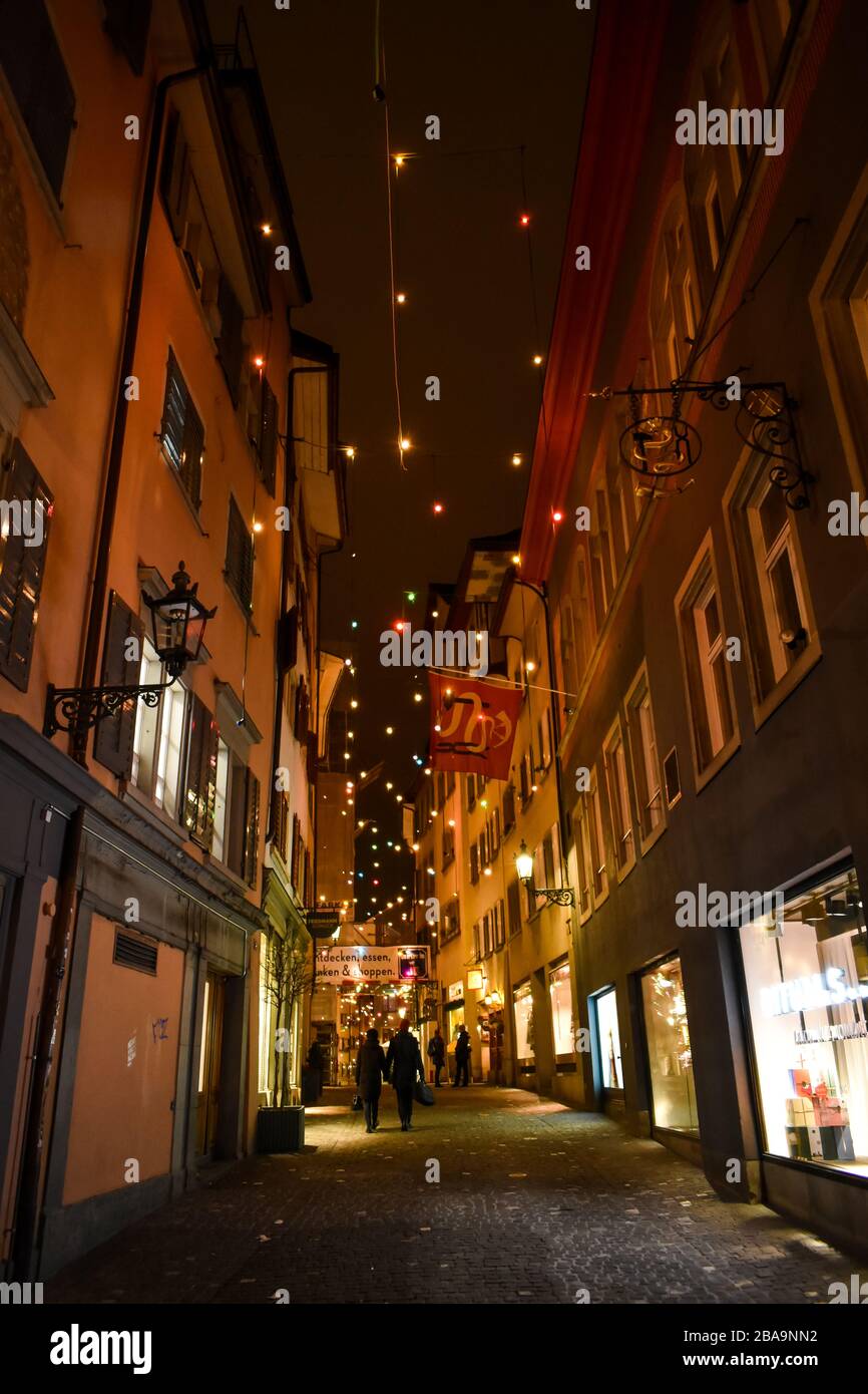 Vagando per le strade di Zürich. Foto Stock