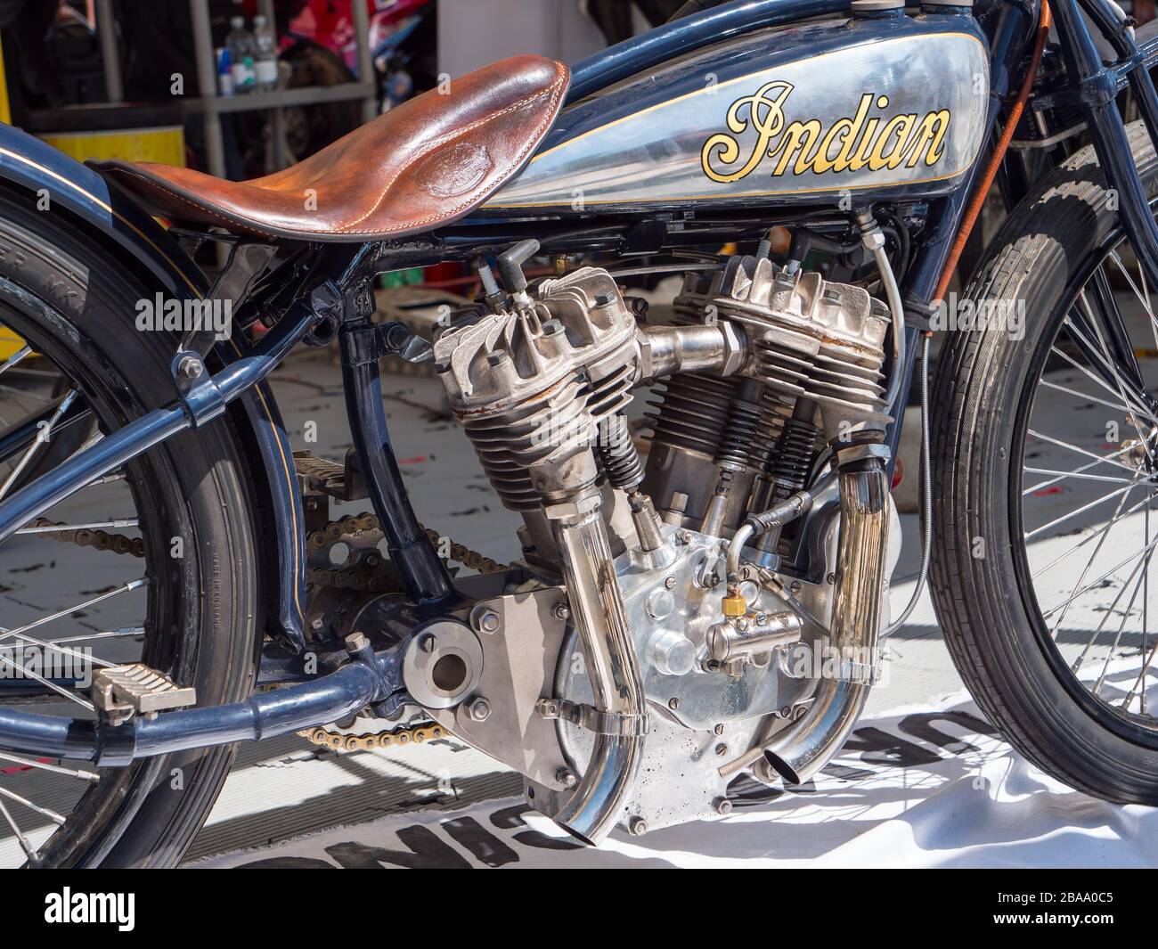 1928 Indian Chief vintage moto, Goodwood West Sussex UK Foto Stock