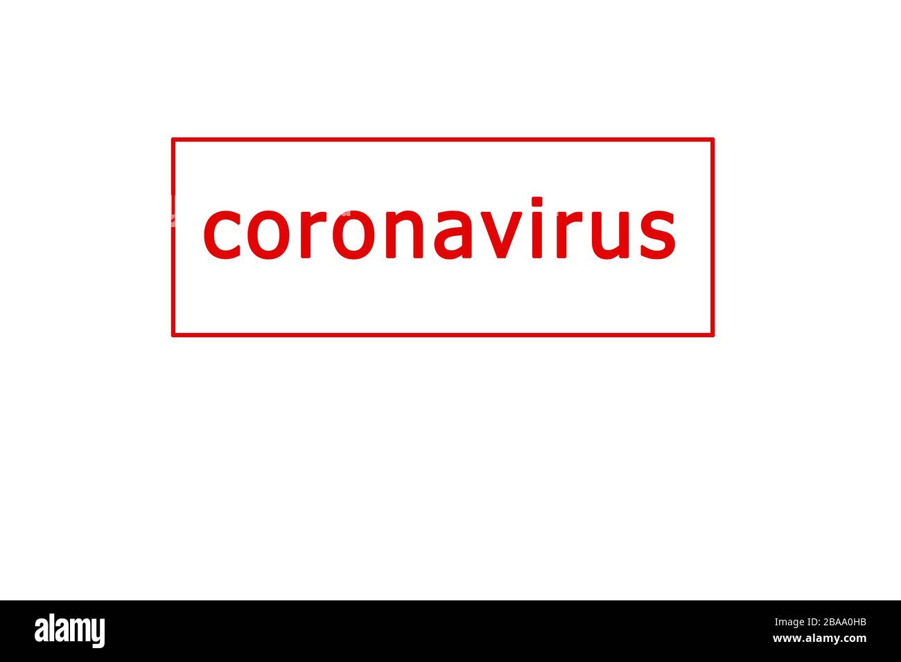 Francobollo rosso coronavirus su fondo bianco Foto Stock