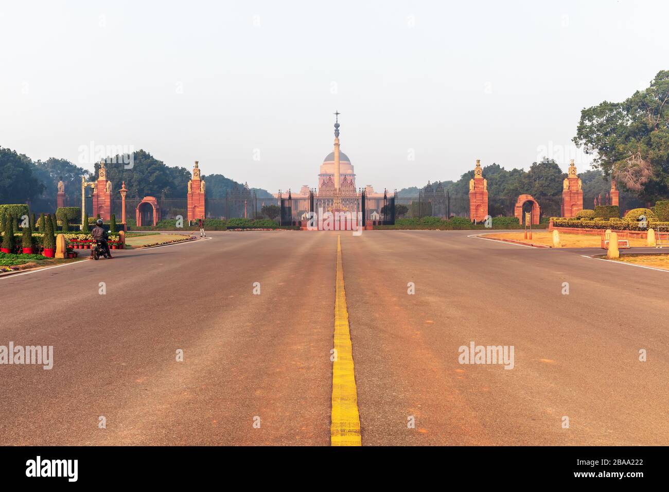 Rajpath boulevard e Rastrapati Bhawan, Nuova Delhi, India Foto Stock