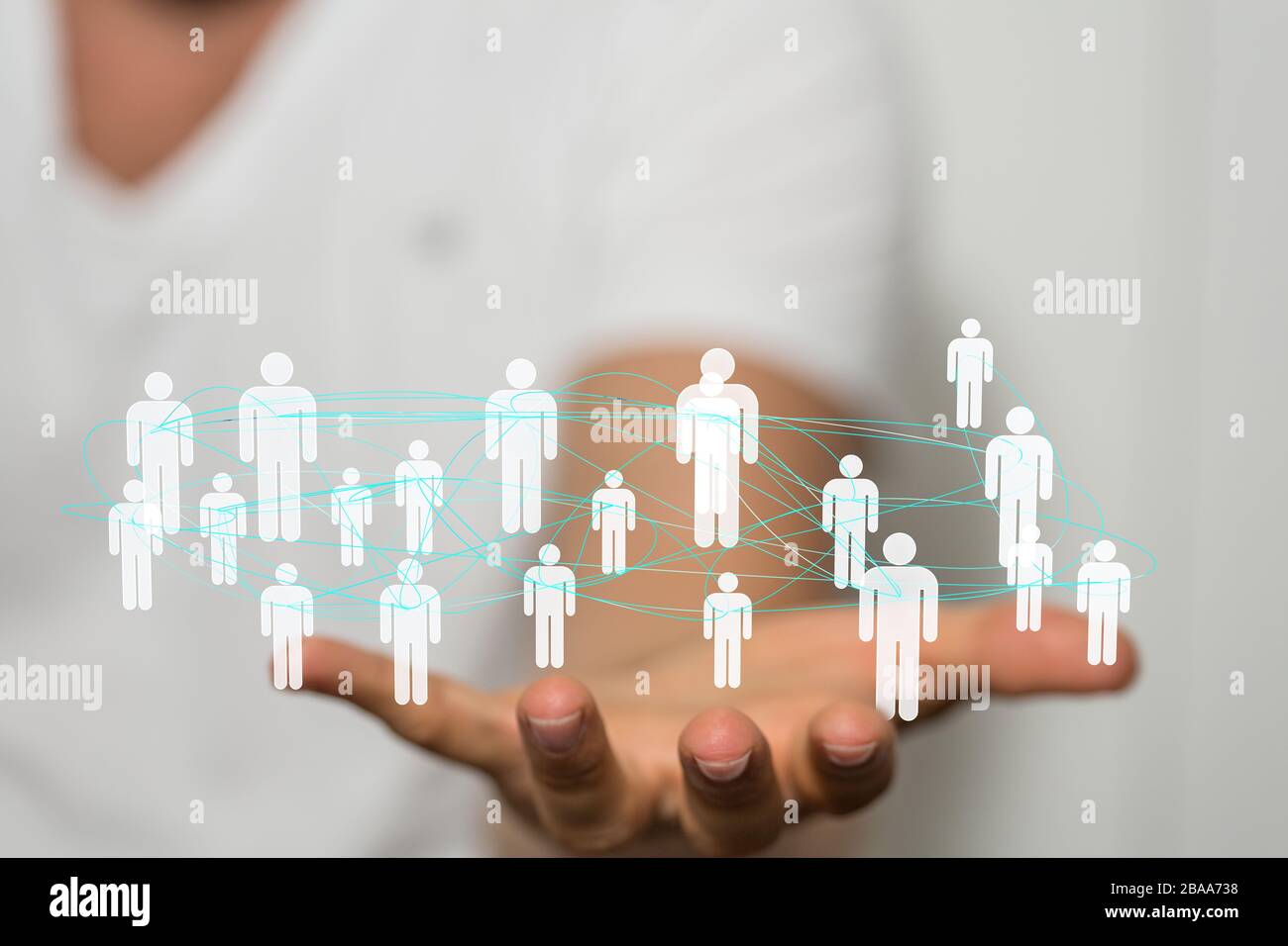 Un concetto di lavoro di squadra e di collaborazione Foto Stock