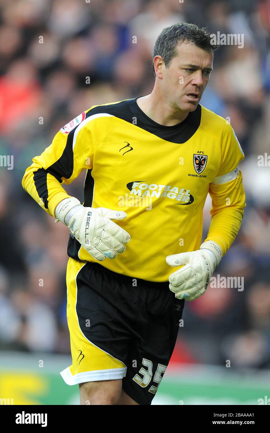 AFC Wimbledon portiere Neil Sullivan Foto Stock