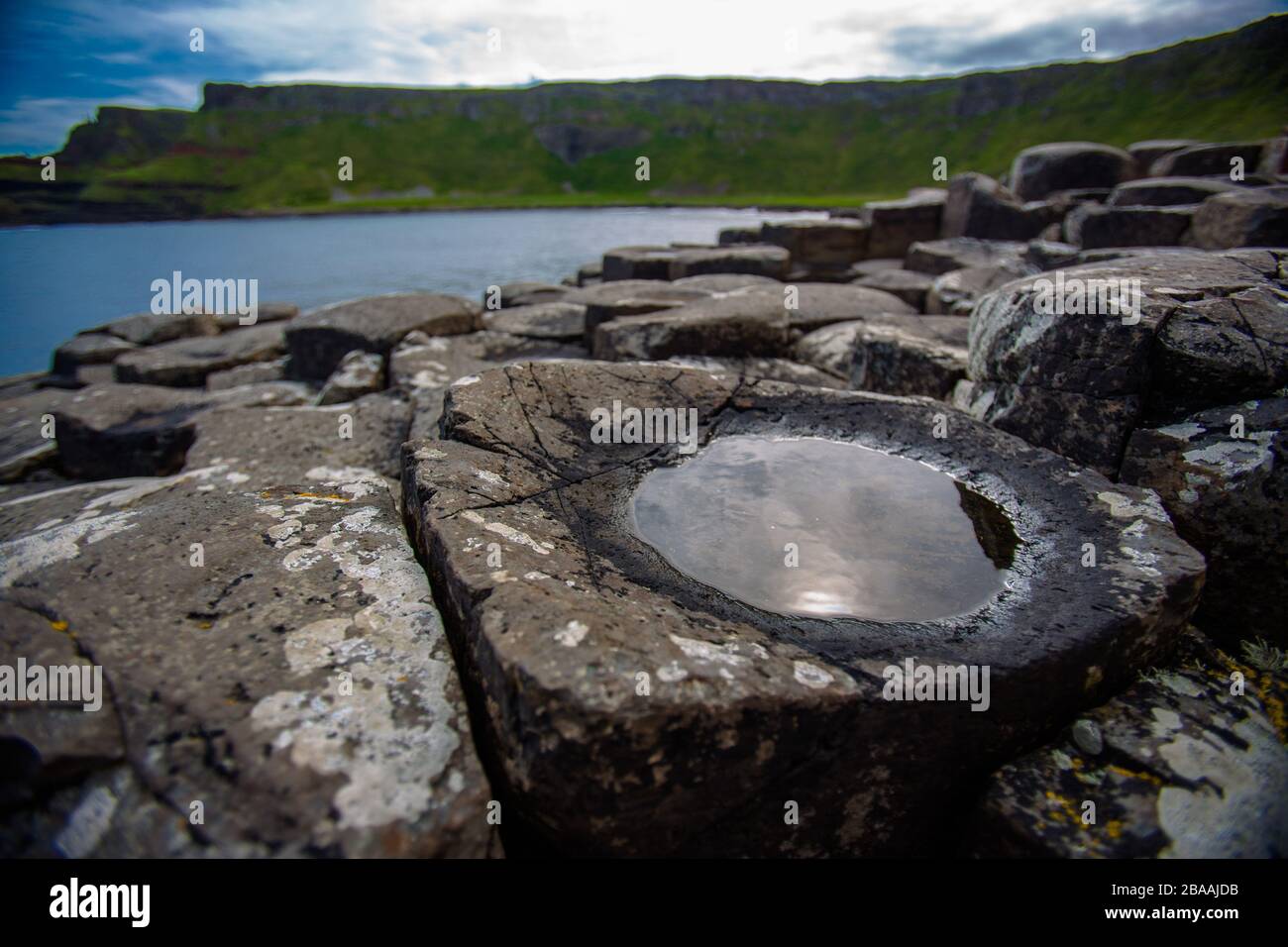 Il sito UNESCO che è Giants Causeway, Irlanda del Nord, Regno Unito Foto Stock