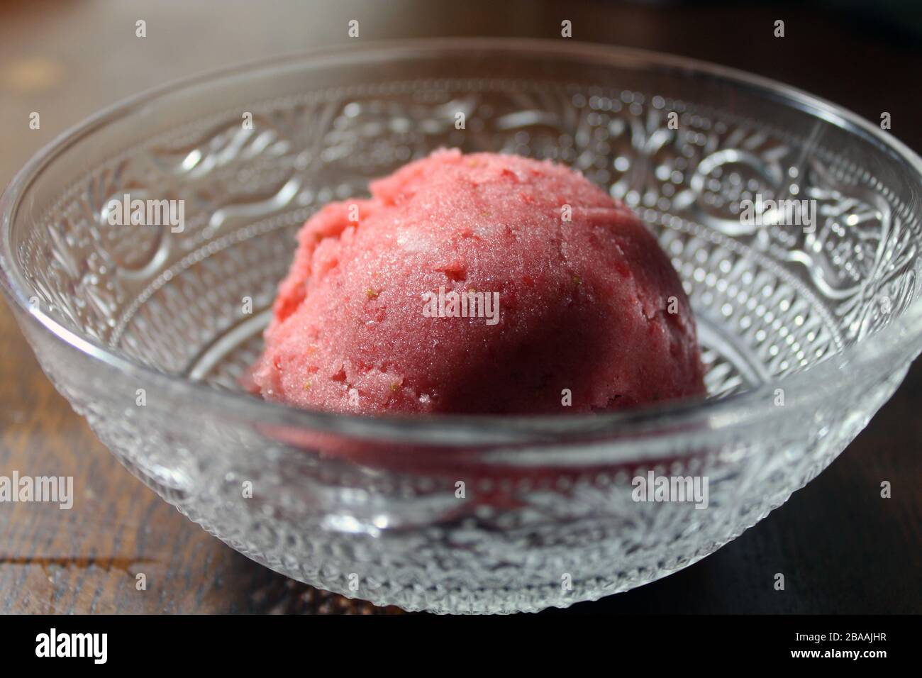 Rosa Strawberry sorbetto Icecream Foto Stock