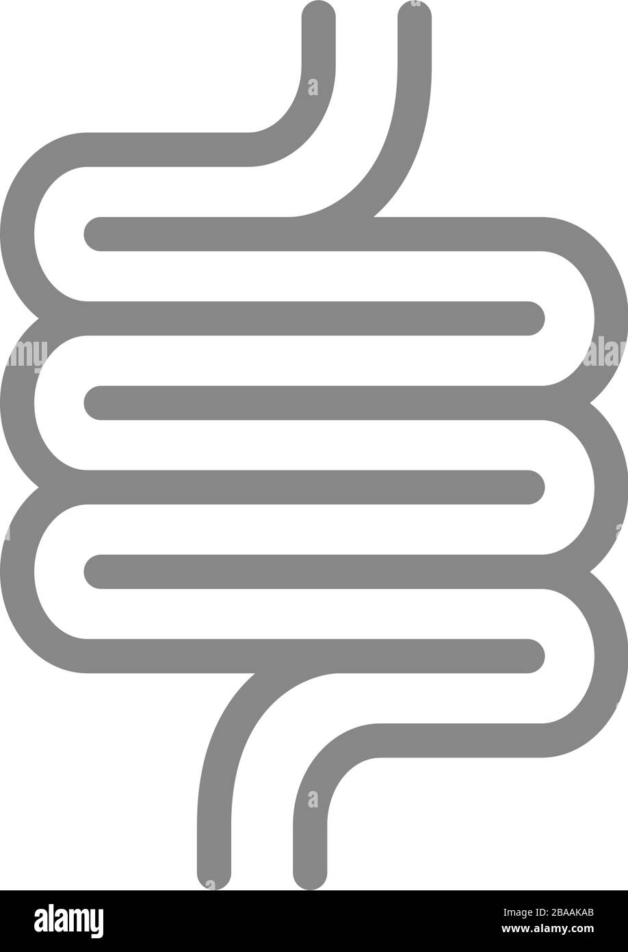 Icona della linea dell'intestino umano. Simbolo di organo interno sano Illustrazione Vettoriale