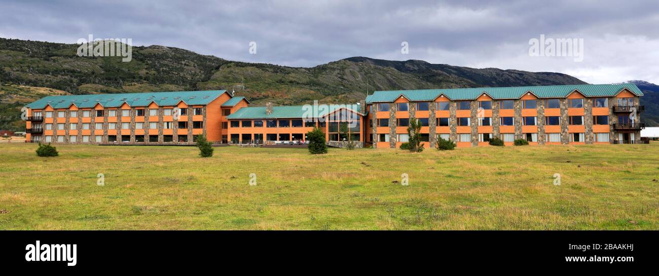 Serrano River Hotel, Villa Serrano, Torres de Paine, Magallanes e Antartide cilena, Cile Foto Stock