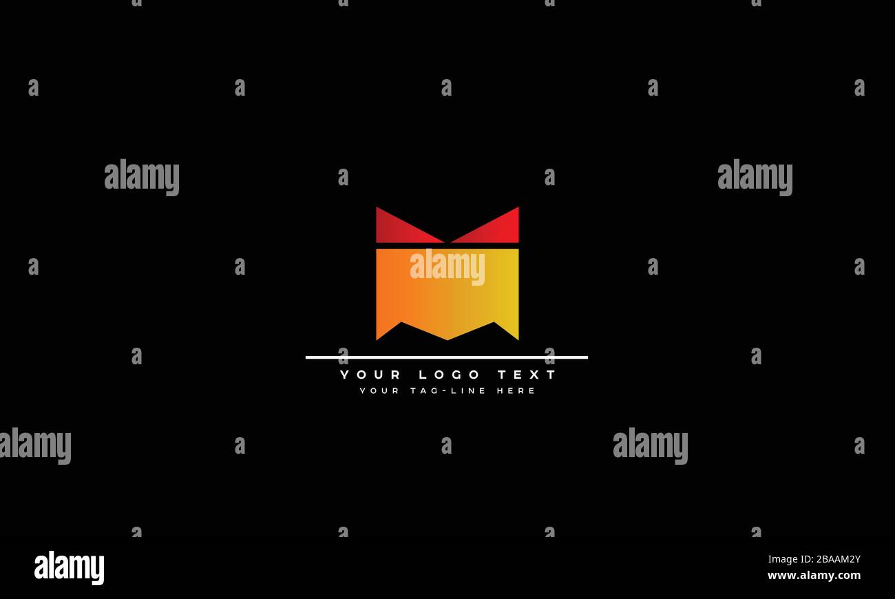 Lettera astratta M, MM Alphabet Logo Design Illustrazione Vettoriale
