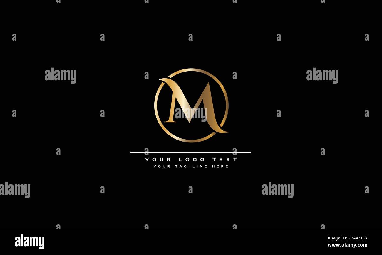 Lettera astratta M, MM Alphabet Logo Design Illustrazione Vettoriale