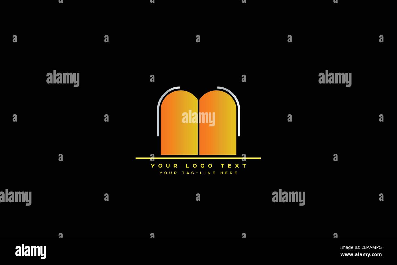 Lettera astratta M, MM Alphabet Logo Design Illustrazione Vettoriale