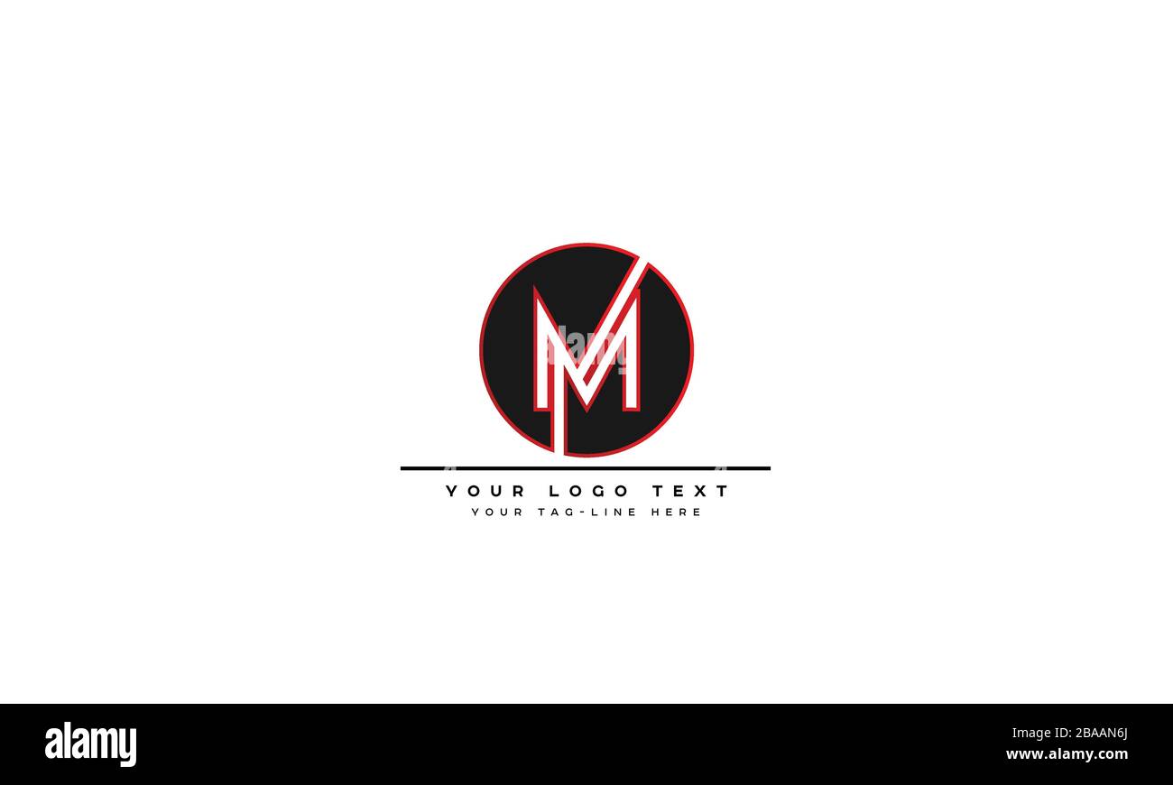 Lettera astratta M, MM Alphabet Logo Design Illustrazione Vettoriale