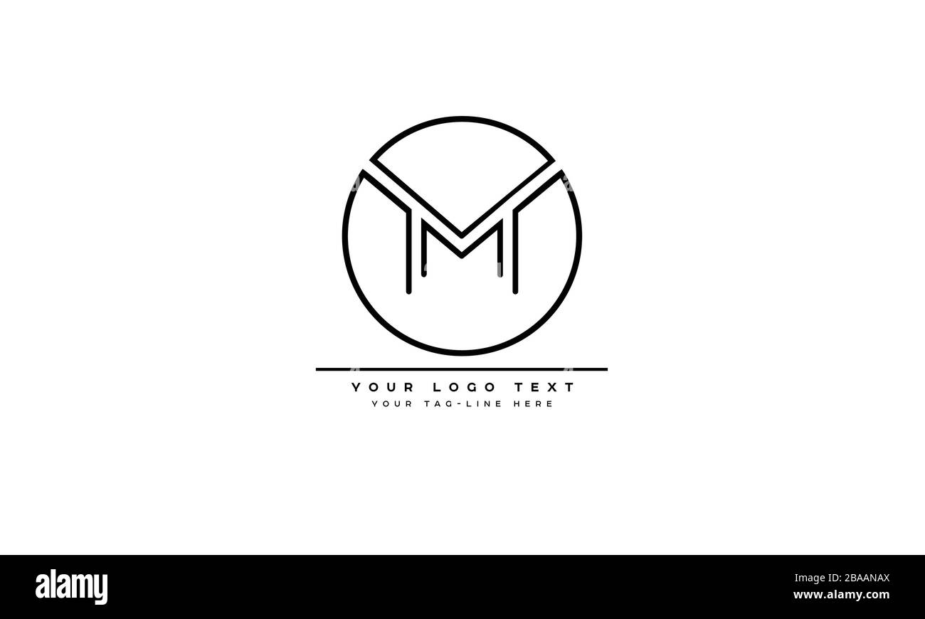 Lettera astratta M, MM Alphabet Logo Design Illustrazione Vettoriale