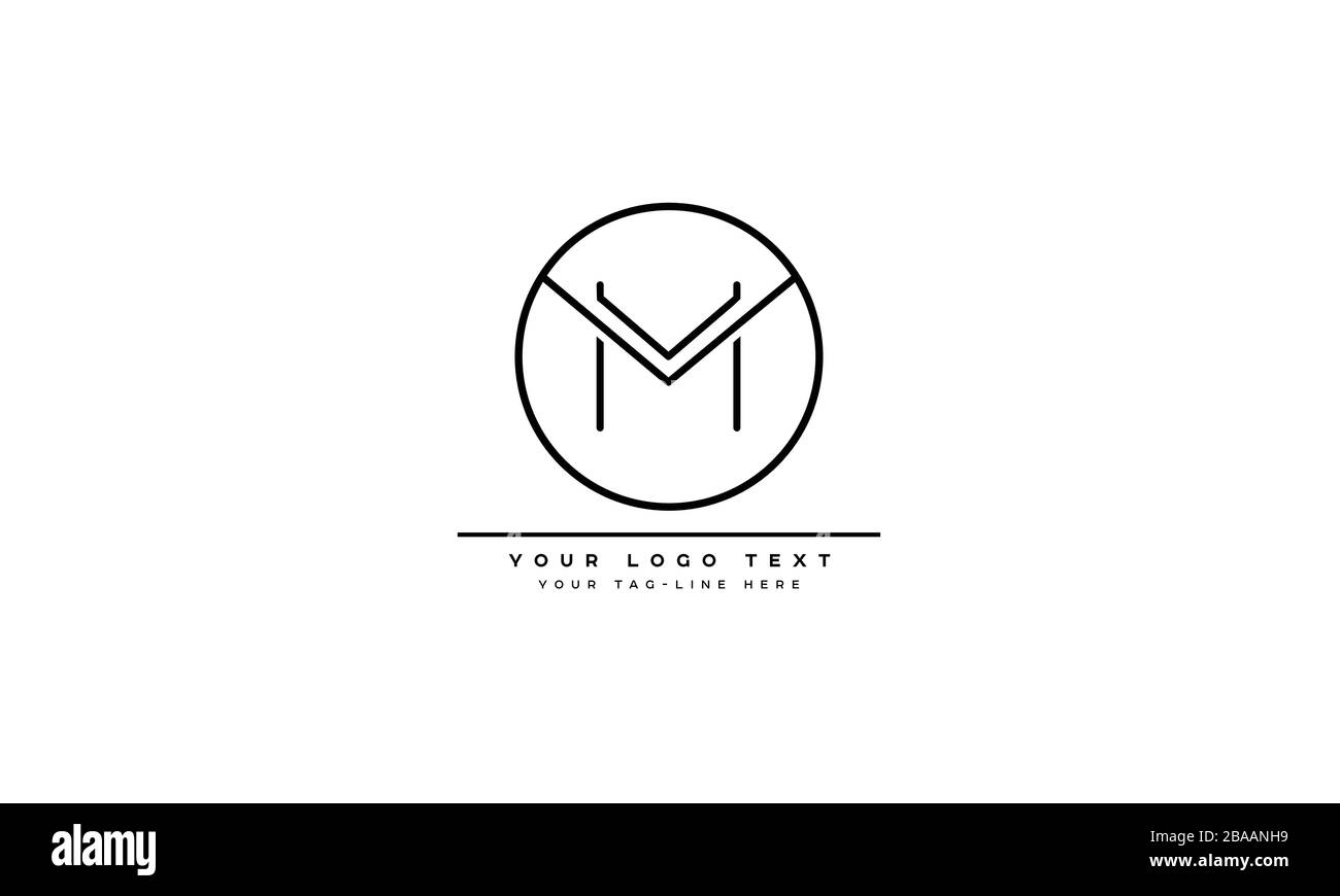 Lettera astratta M, MM Alphabet Logo Design Illustrazione Vettoriale
