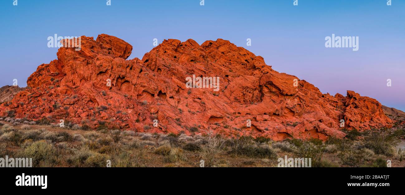 Vista della roccia rossa sul Valley of Fire state Park, Nevada, USA Foto Stock