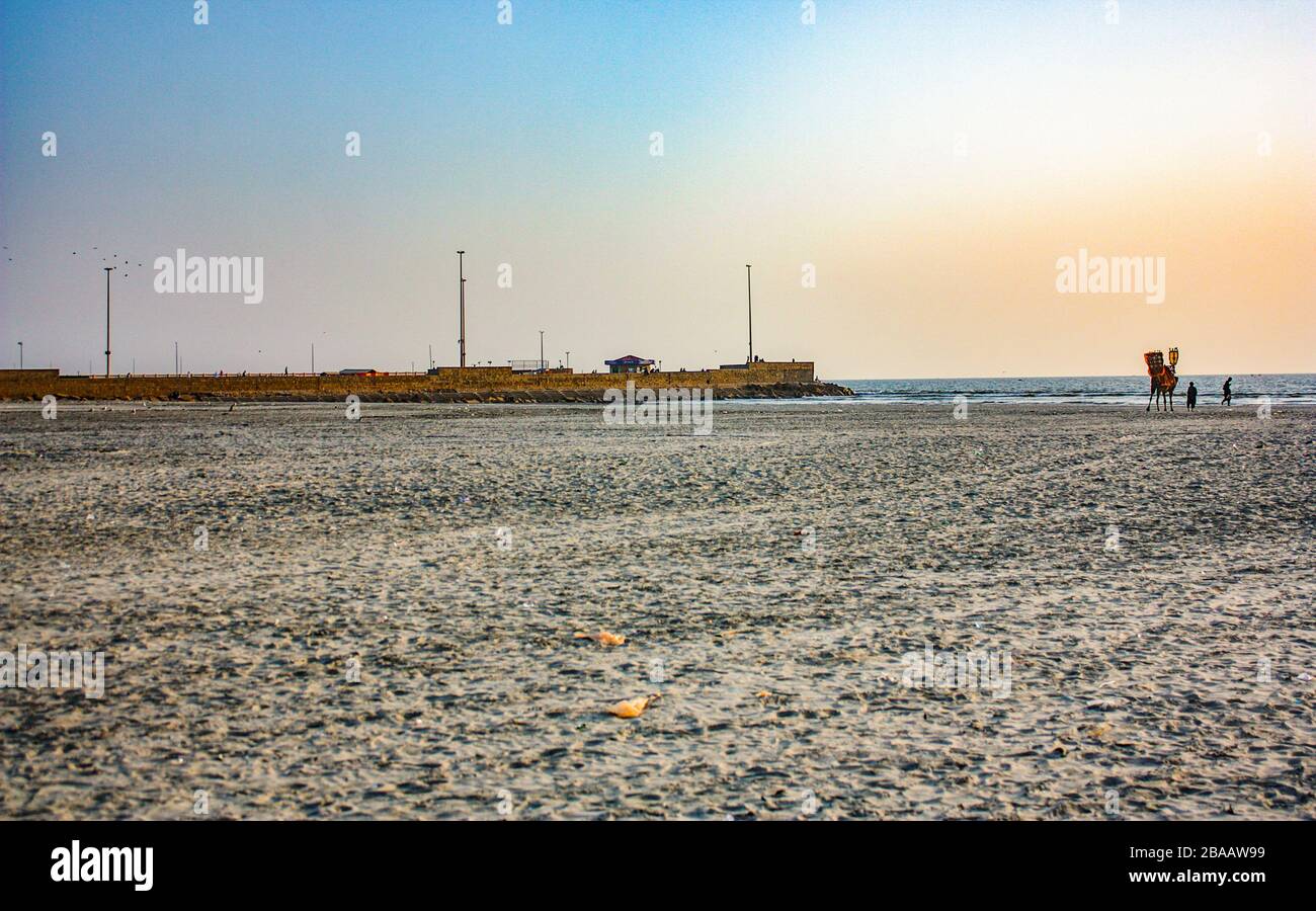 Sea View Clifton Beach Karachi, Pakistan Foto Stock