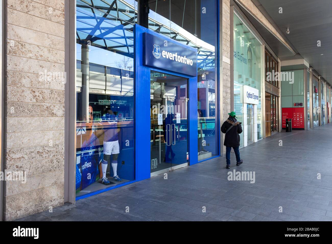 Negozio Everton 2, negozio di articoli da calcio club, centro commerciale Liverpool ONE, Liverpool. Foto Stock