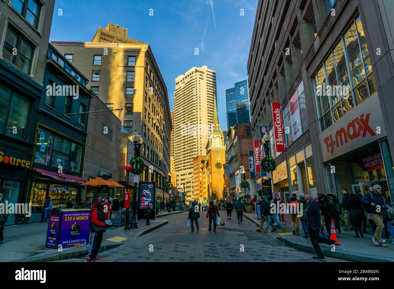Boston ma USA - circa Dic 2019 - Vista della traversata del centro di Boston Foto Stock