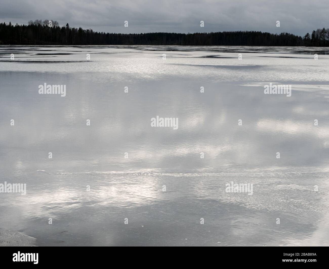 Superficie calma del coperchio di ghiaccio umido Foto Stock