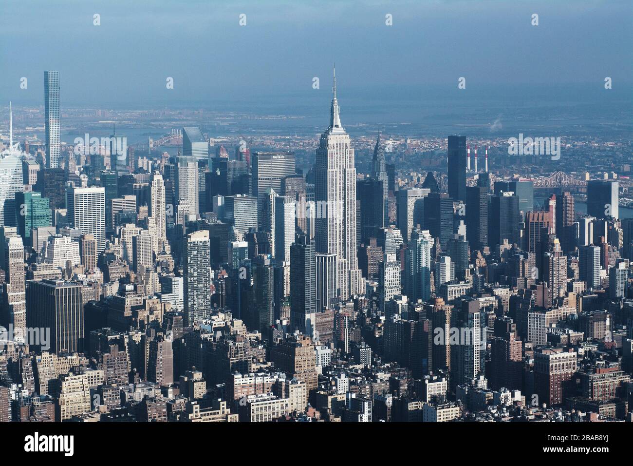 Empire state dall'aria Foto Stock