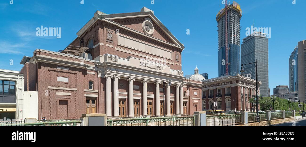 Edificio Symphony Hall su Huntington Avenue, Boston, Massachusetts, Stati Uniti Foto Stock