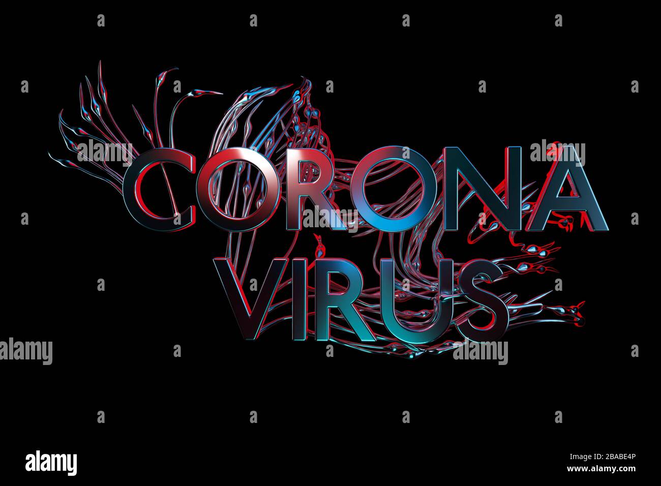Iscrizione Coronavirus Wuhan, Cina COVID-19. Illustrazione 3d delle condizioni epidemiche Foto Stock