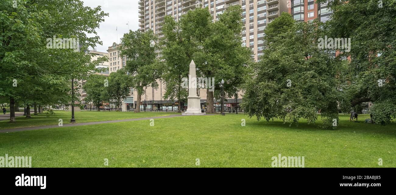 Vista del Boston Common Park, Boston, Massachusetts, Stati Uniti Foto Stock