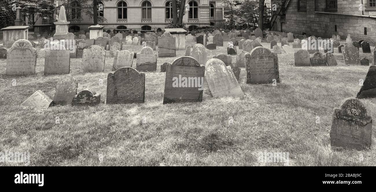 Kings Chapel Burying Ground, Boston, Massachusetts, Stati Uniti Foto Stock